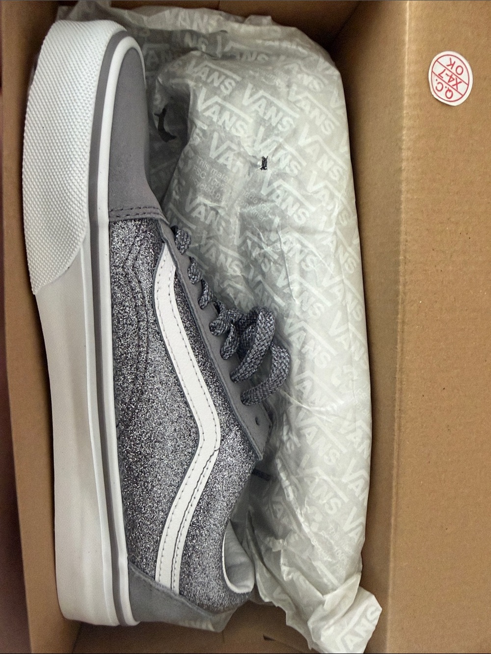 Vans Old Skool Glitter Gunmetal Low Top Sneakers